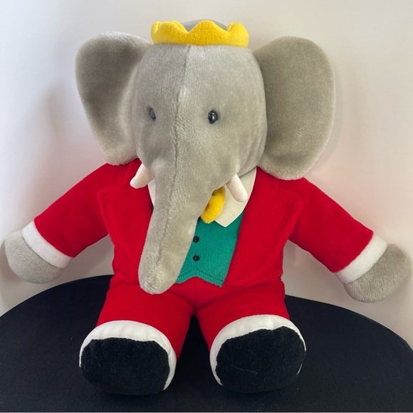 Gund Other - Gund Babar the Elephant Plush 1988 Macy’s 14” Red Suit Vintage Xmas